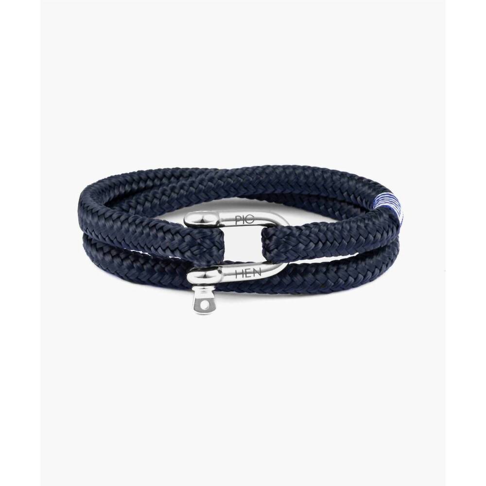 NEW PIG & HEN men's salty steve bracelet in navy/silver